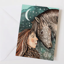 Load image into Gallery viewer, Horse and woman greeting card
