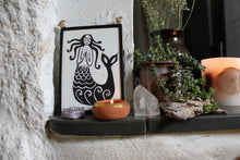 Load image into Gallery viewer, Mermaid Lino print, framed

