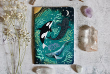 Load image into Gallery viewer, Whale Ocean Art sketchbook, Blank Journal, A5 Size, Hand-Bound Pages
