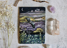 Load image into Gallery viewer, Heron sketchbook, plain pages, hand bound
