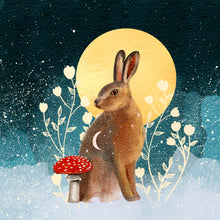 Load image into Gallery viewer, Hare Christmas card - yule card -woodland animal
