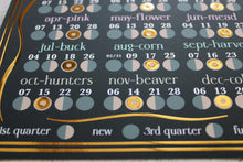 Load image into Gallery viewer, 2027 Moon Phase Calendar - Lunar wall art - fox illustration - Gold foil
