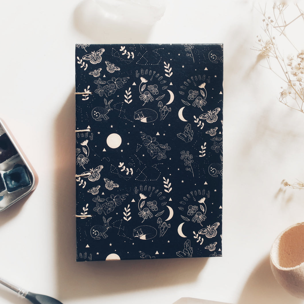 Hand bound celestial notebook