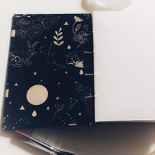 Load image into Gallery viewer, Celestial fox hand-bound watercolour sketchbook
