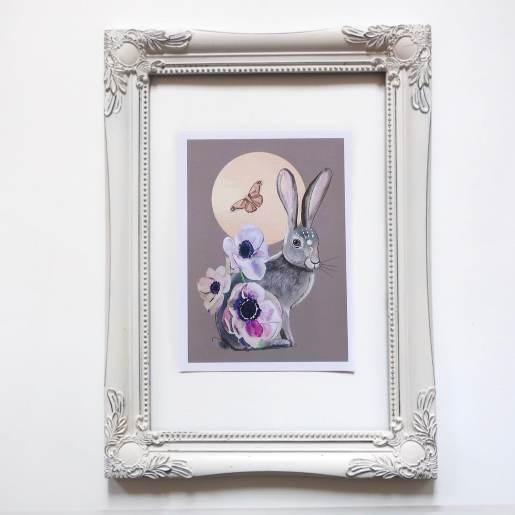 Hare moon print