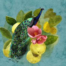 Load image into Gallery viewer, Peacock and quince card
