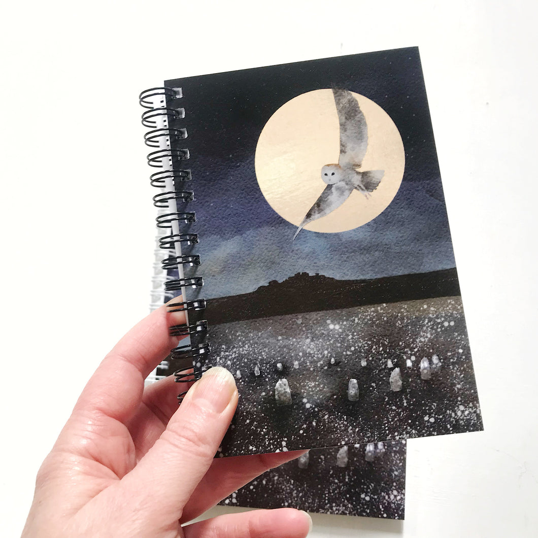 A6 plain owl notebook